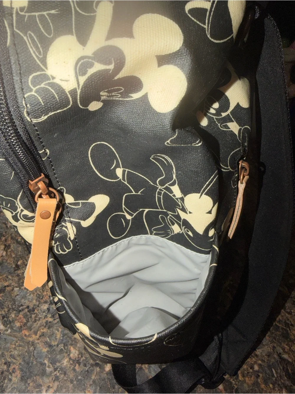 Petunia Pickle Bottom Black&White Mickey Mouse over Years Backpack Diaper Bag